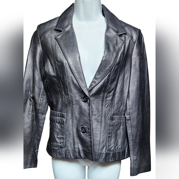 Y2k Vintage Leather Blazer "Beyond California" - Picture 1 of 11